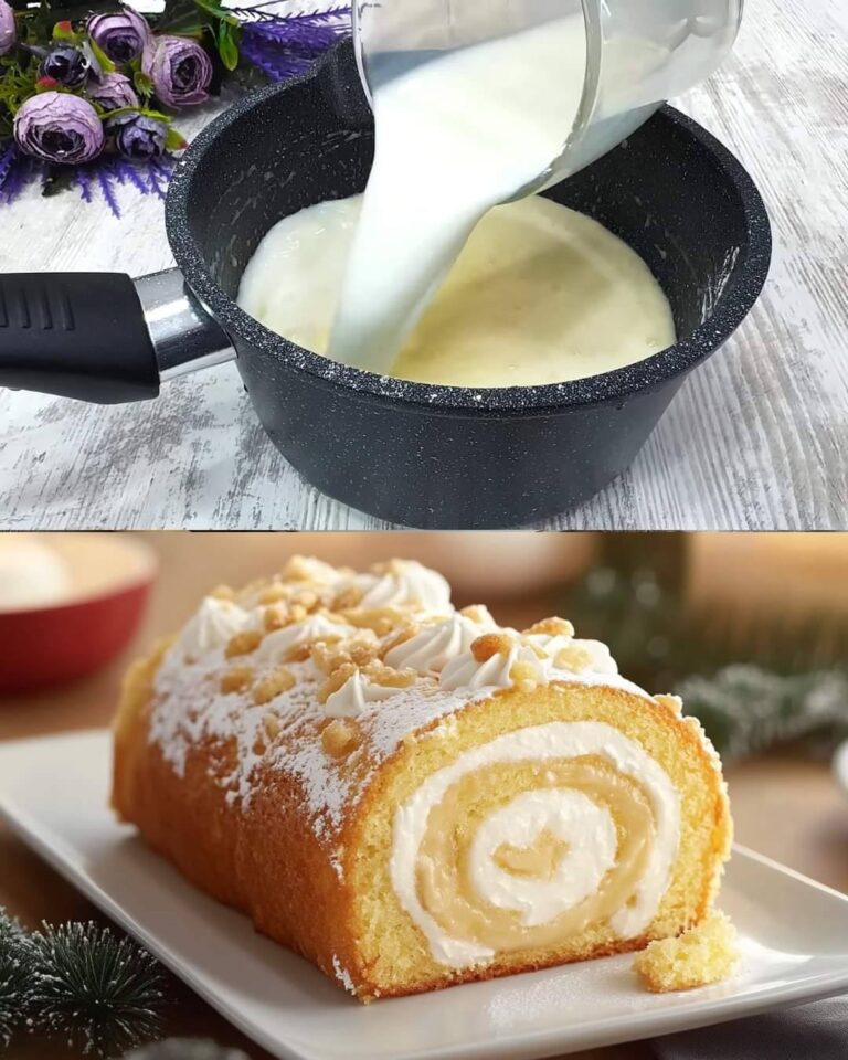 Torta arrotolata ripiena di crema pasticcera