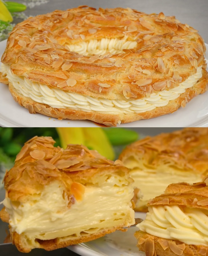 Torta alla crema di mandorle e vaniglia