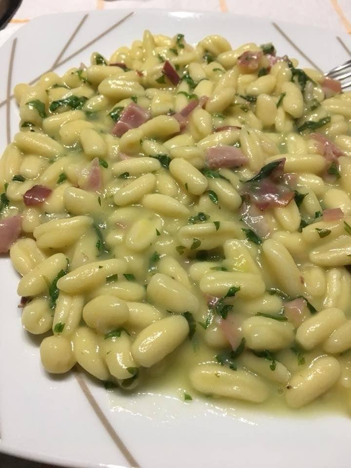 Cavatelli con Speck, Rucola e Crema di Patate