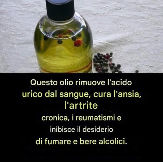 Olio noto per rimuovere l’acido urico dal flusso sanguigno