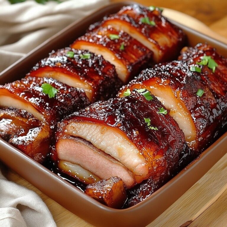 Pancetta di maiale caramellata al miele e soia