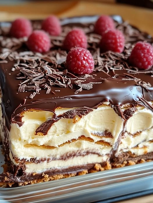 Torta Éclair al cioccolato senza cottura 🍫🍰