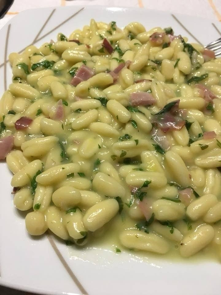 Cavatelli con Speck, Rucola e Crema di Patate