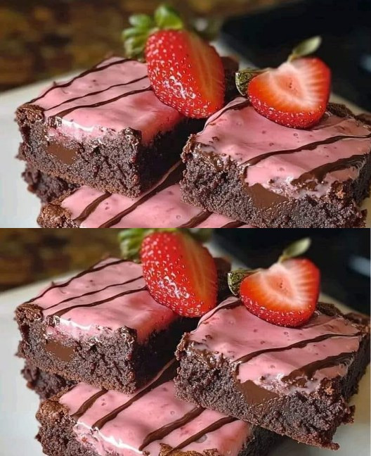 Brownies al cioccolato e fragole