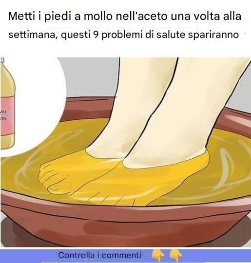 Metti i piedi a mollo nell’aceto una volta alla settimana, questi 9 problemi di salute spariranno
