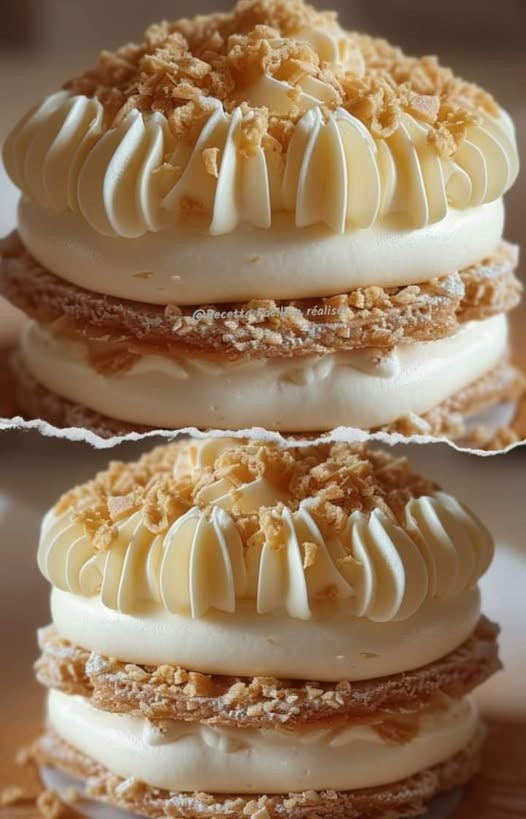 Dacquoise con crema al pralinato