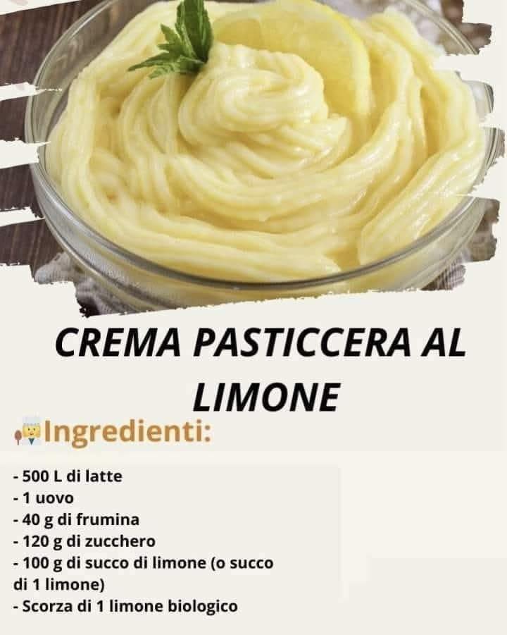 CREMA PASTICCERA AL LIMONE FATTA IN CASA