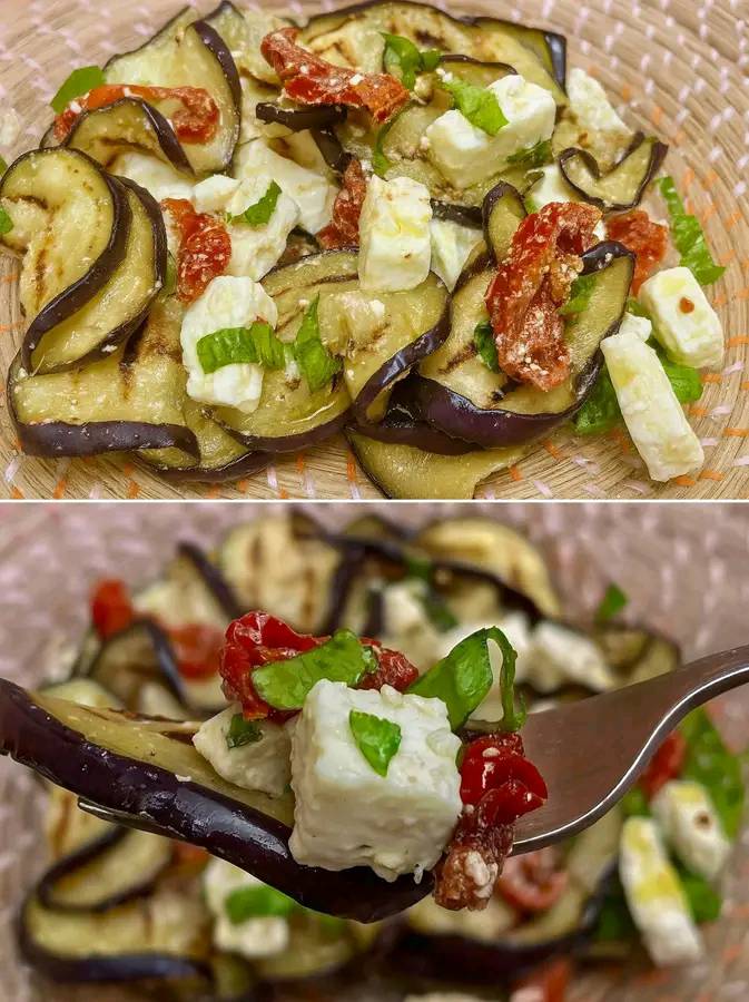 La ricetta delle melanzane grigliate con feta pomodori