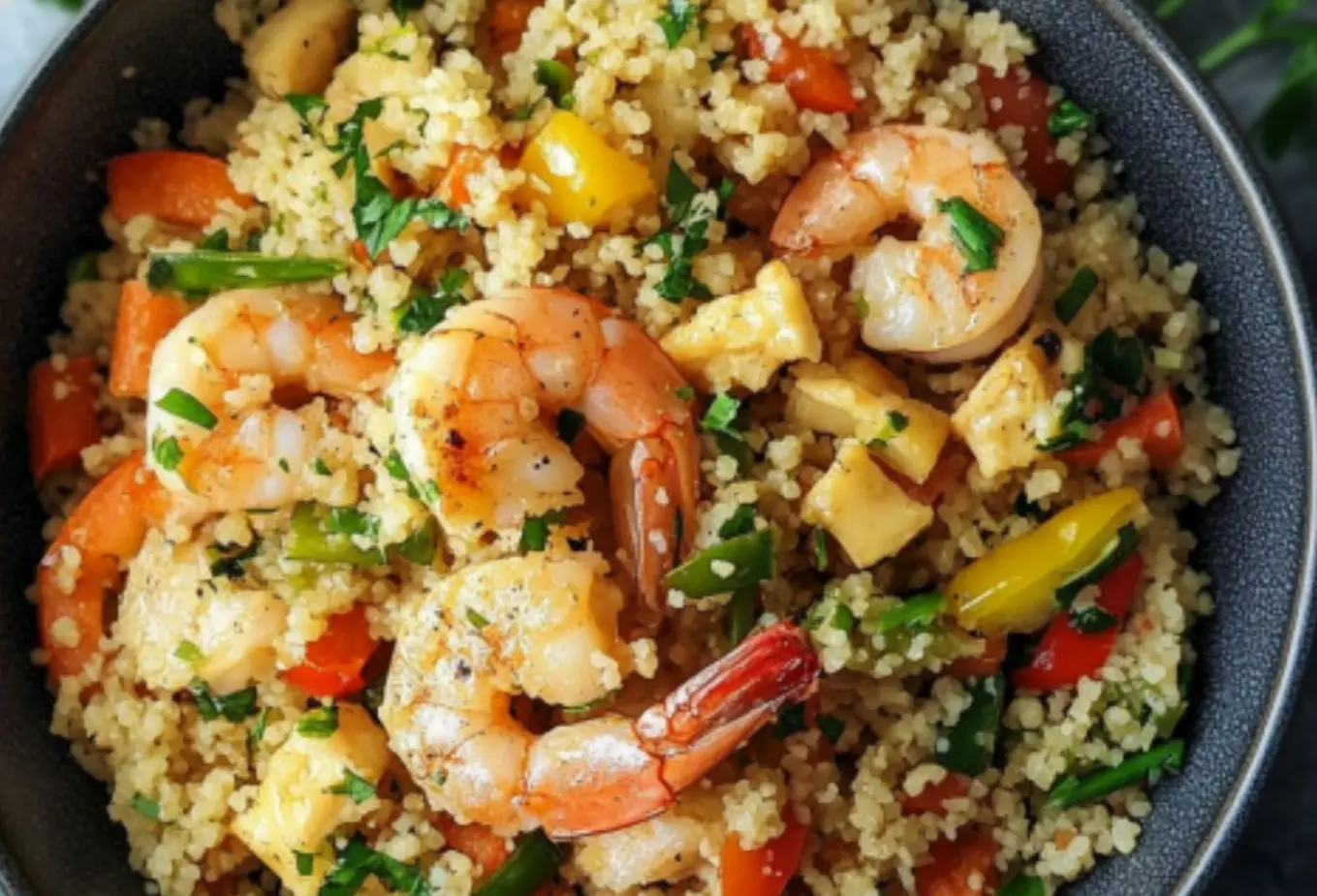 Cous Cous Speziato ai Gamberi e Verdure