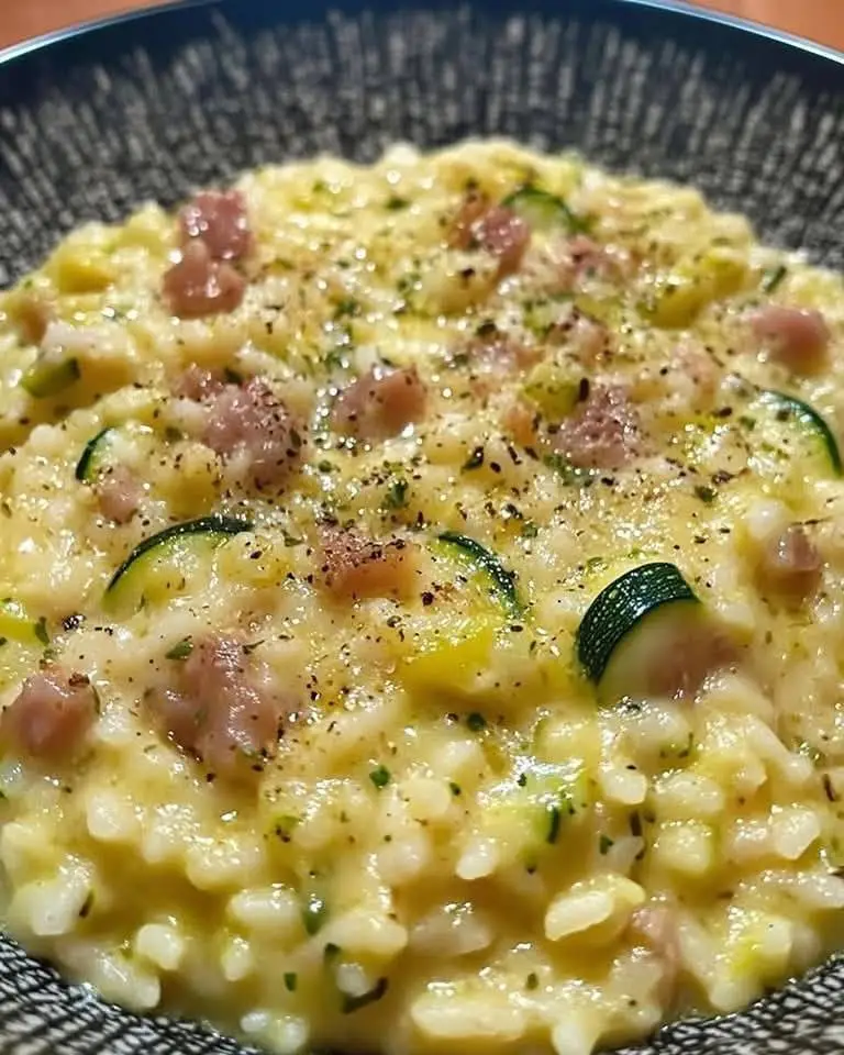 Risotto Crema di Zucchine e Salsiccia