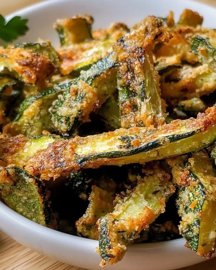 Patatine di zucchine al forno con erbe aromatiche e farina di mandorle