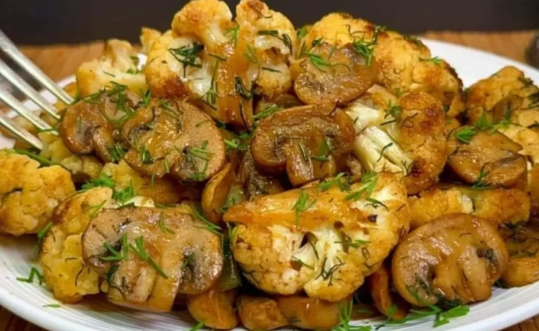 Cavolfiore e funghi saltati all’aneto