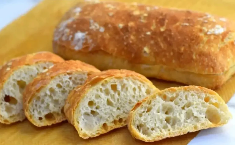 Ricetta facile per il pane ciabatta artigianale/Pane rustico italiano/Pane rustico senza impasto