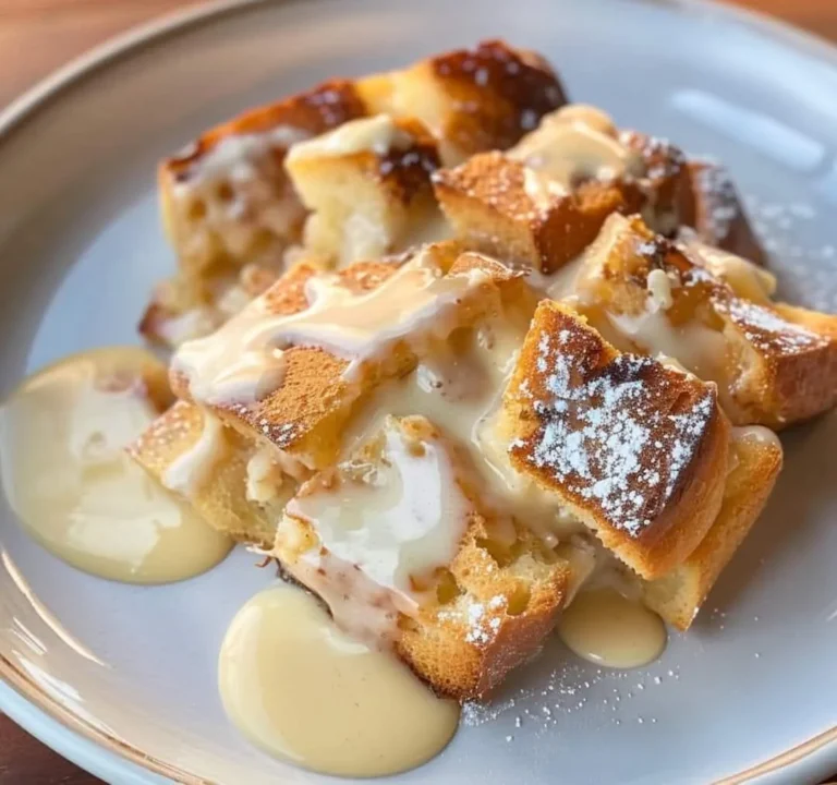 Budino di pane decadente con salsa alla vaniglia