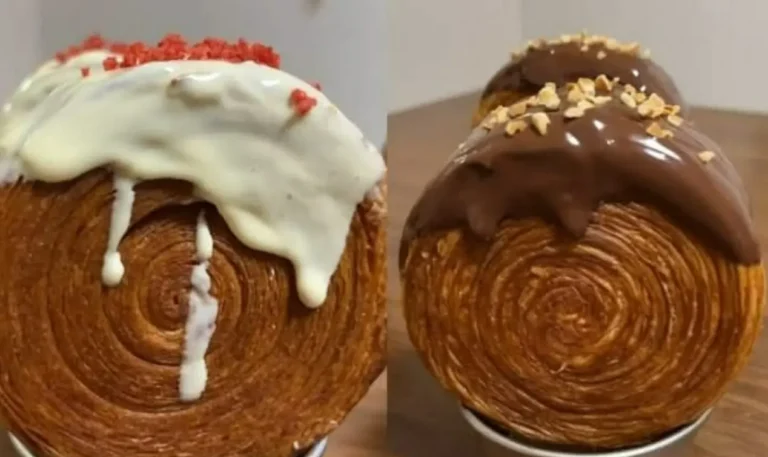 Delizioso rotolo di croissant al cioccolato e crema pasticcera | Una ricetta entusiasmante da un ex fornaio!