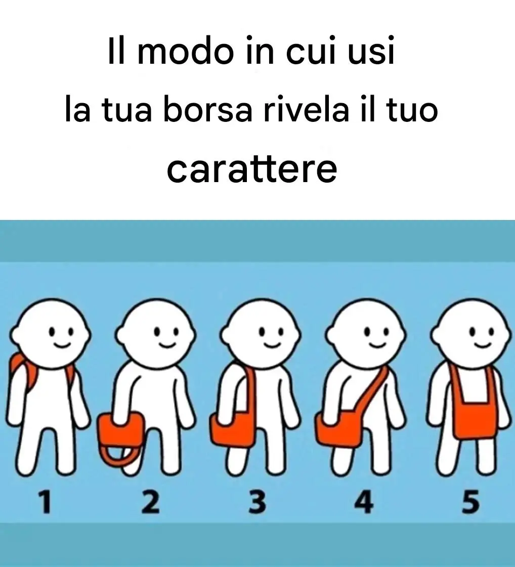Il modo in cui usi la borsa fornisce indizi sul tuo personaggio.
