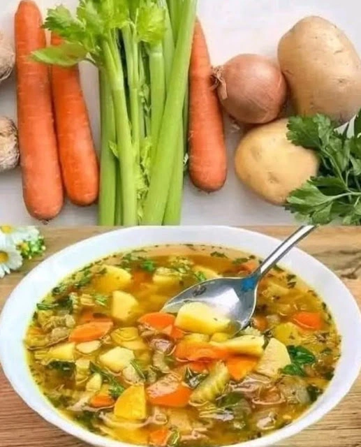 ¡Esta sopa de verduras es como una medicina para el estómago! ¡La como día y noche! ¡Es saludable!