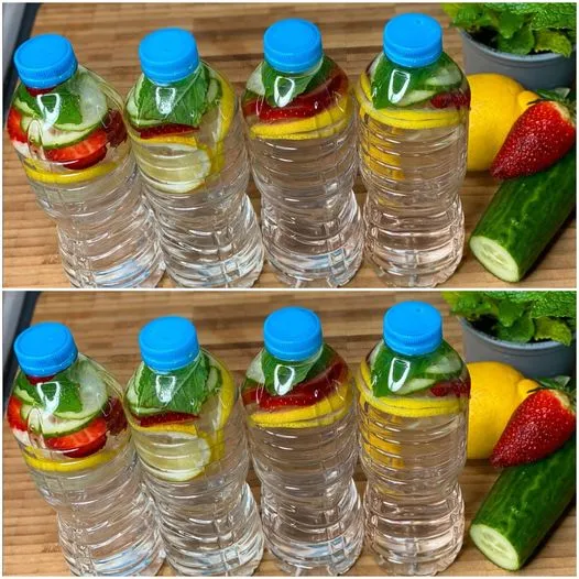 Agua Detox Refrescante: Limón, Fresa, Menta y Pepino