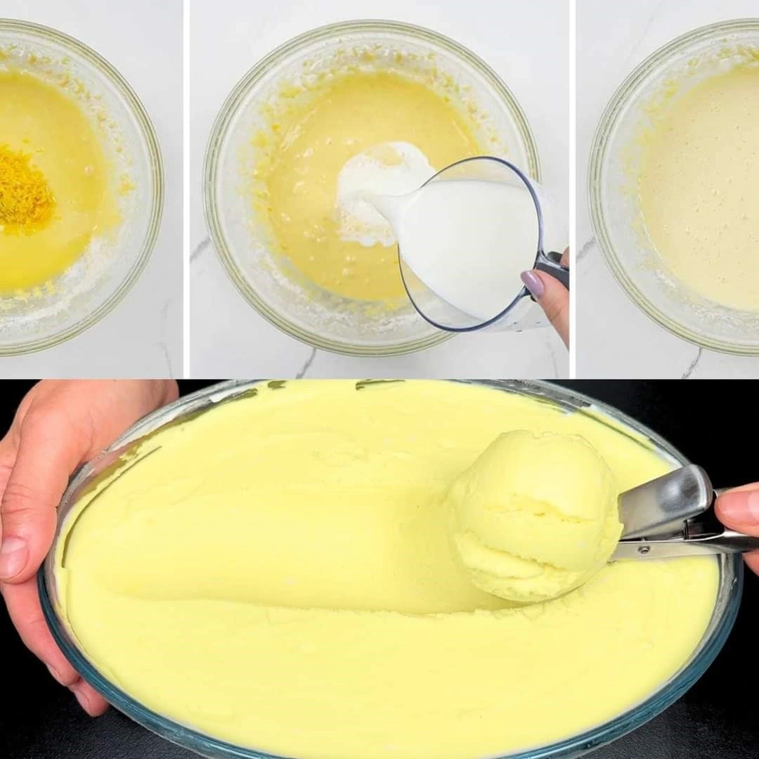 Helado refrescante de limón con solo leche y limones: un postre rápido sin horno