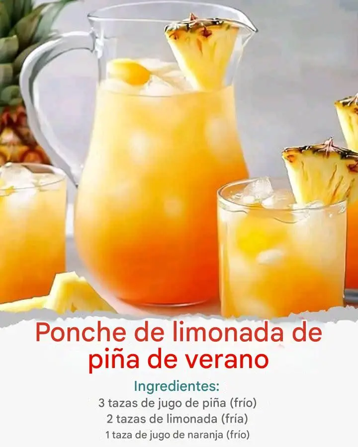 Ponche de limonada de piña de verano