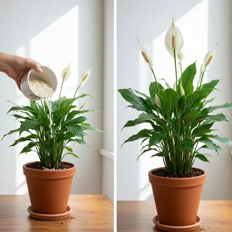 Con solo una taza, el lirio de la paz rebosa de flores (incluso las plantas más feas).
