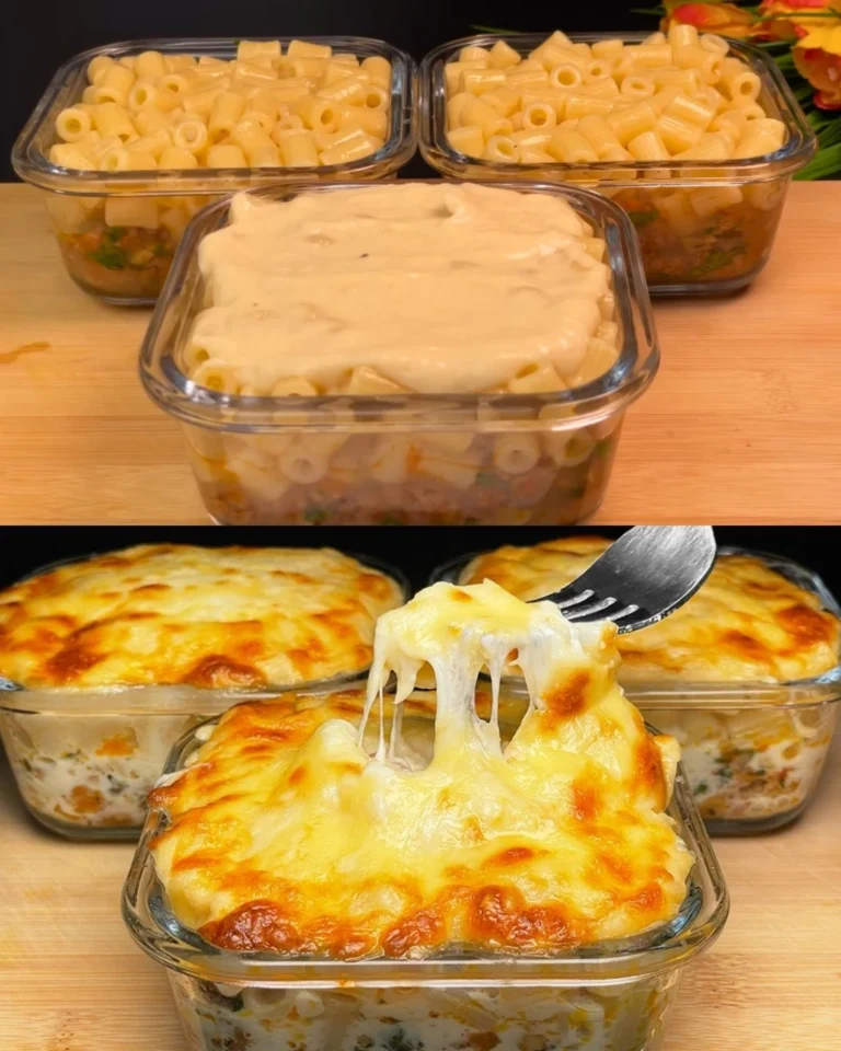 Pasta al horno con carne picada y salsa bechamel