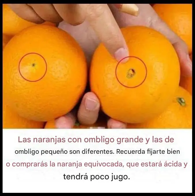 Las naranjas con “ombligo grande” y “ombligo pequeño” son diferentes