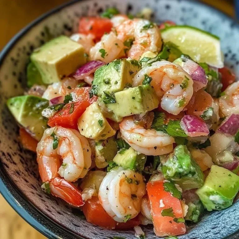 Ensalada de camarones con lima picante y aguacate