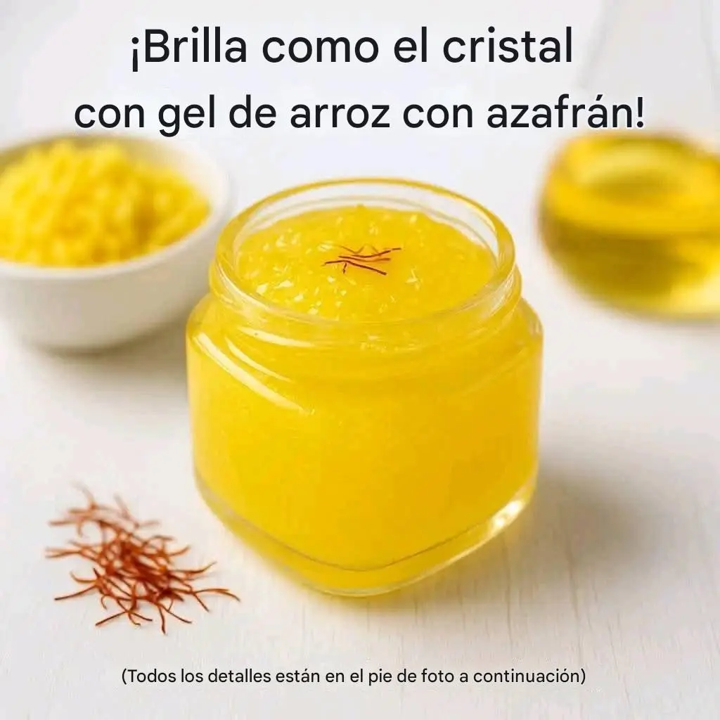 Gel de arroz con azafrán para un brillo instantáneo