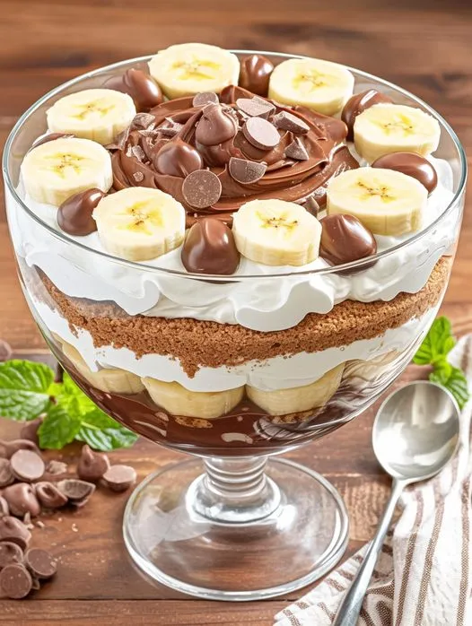 Trifle de chocolate y plátano